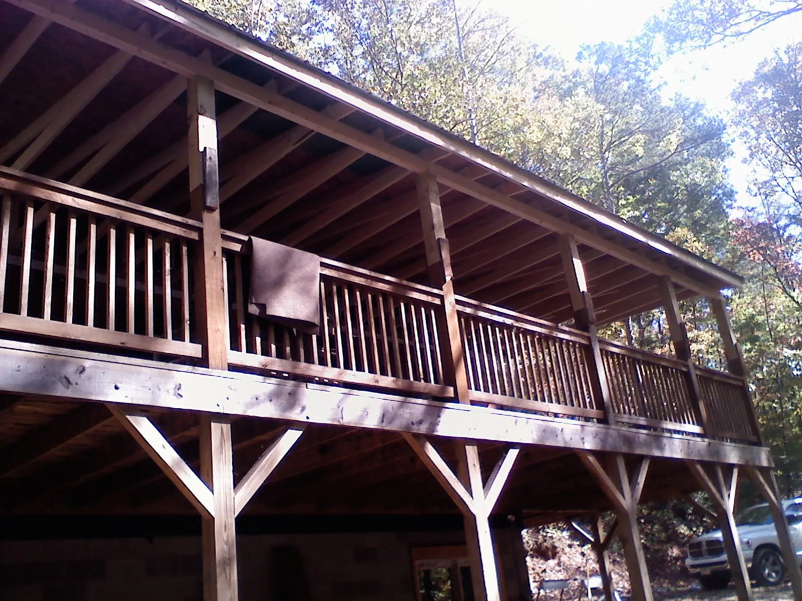 Timber framing under a new elevated porch and deck — Roof Leak Repair in Basking Ridge by Roofing Brothers